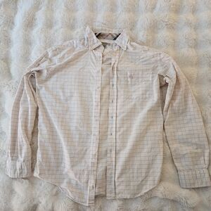 Burberry Button Down Shirt in White and Pink Check